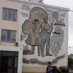 Socialist Realism po-Kazakhskii at a train station en route.
